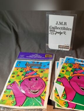 VINTAGE 1995 Barney Party Treat Sacks!  8-Pack Loot Bags ×2